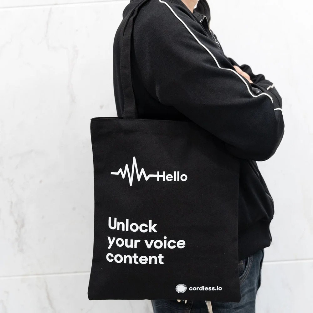 Black Durable Cotton Tote Bag With Silk Screen printing - CT23R014 - Detail