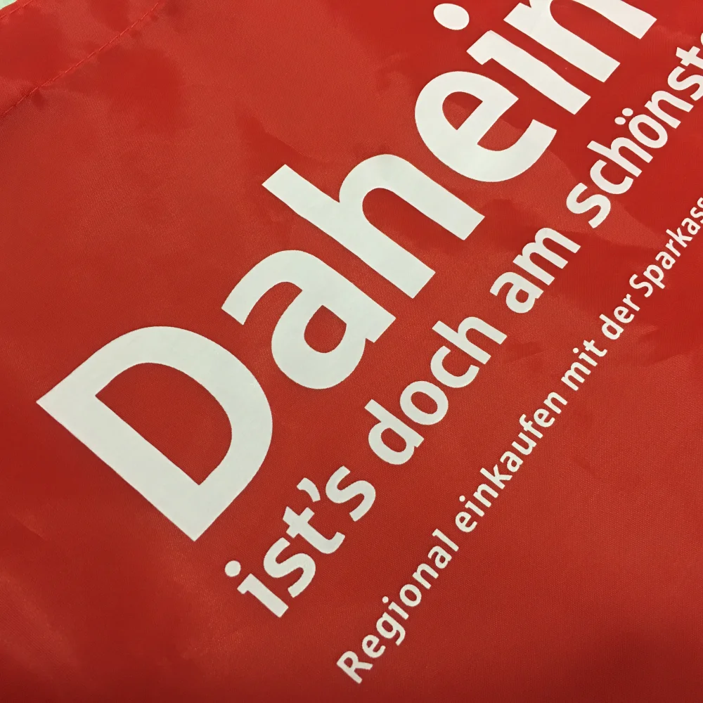 Reusable Custom printed logo pocket 190T polyester foldable shopping bags with pouch - JR22PE03 - Detail