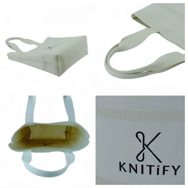 Eco-Friendly Polyester Yarn Material BSCI &amp; REACH Certificate Reusable Knitted Tote Bag with Custom Logo - KB-2503 - Detail