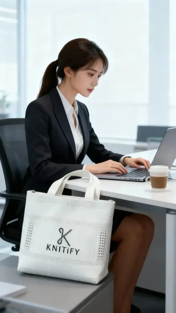 Eco-Friendly Polyester Yarn Material BSCI &amp; REACH Certificate Reusable Knitted Tote Bag with Custom Logo - KB-2503 - Detail